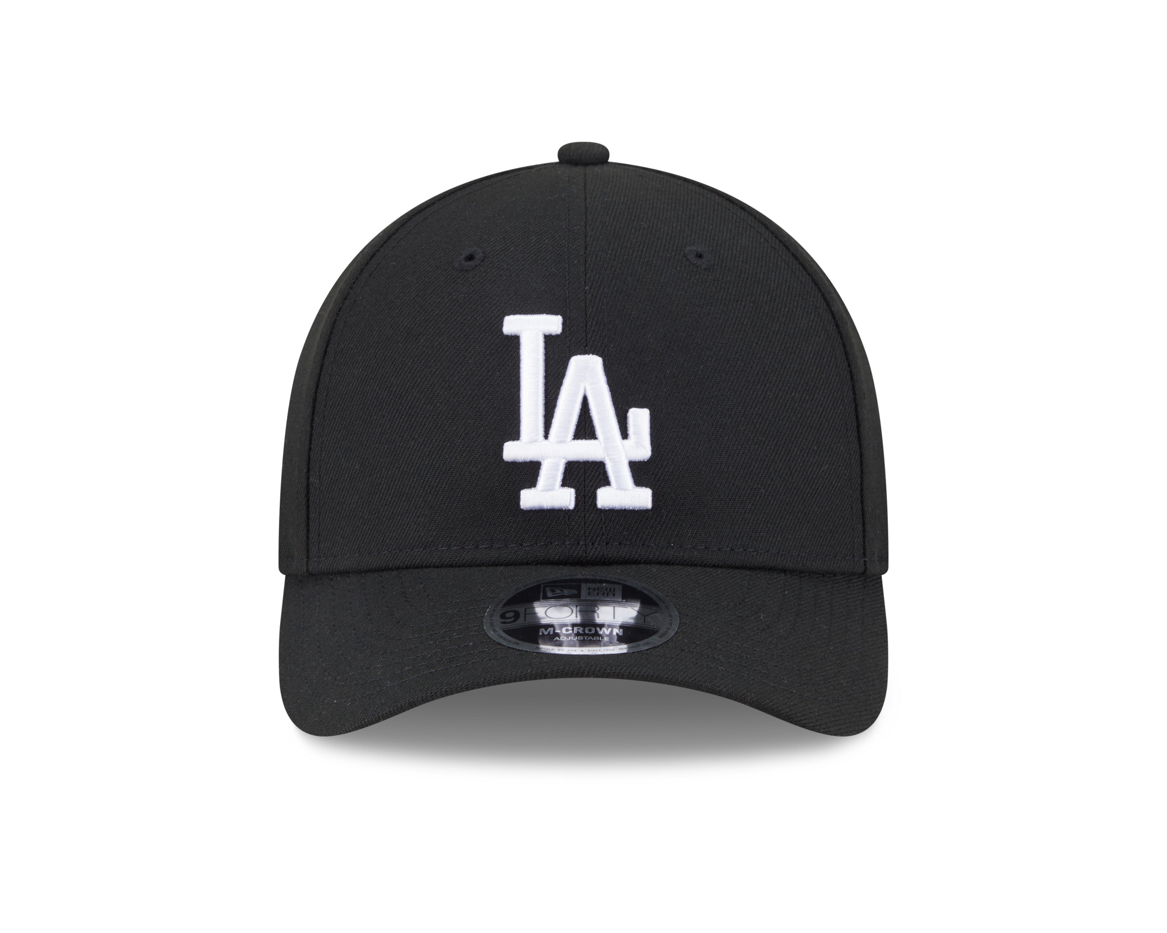 Los Angeles Dodgers Black and White New Era M-Crown 9FORTY Adjustable Hat Official Team Hat Sports Fan Cap Official NFL Team Hat Football Fan Cap