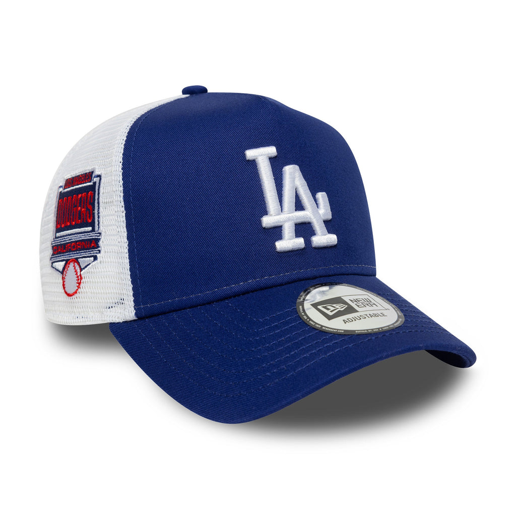 Los Angeles Dodgers MLB Trucker Snapback Side Patch New Era Blue White Official Team Hat Sports Fan Cap Official NFL Team Hat Football Fan Cap