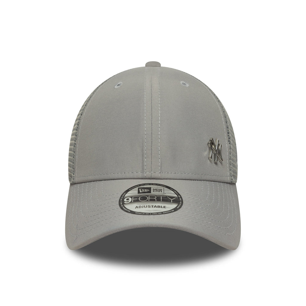New York Yankees MLB Flawless 9Forty Trucker Grey Official Team Hat Sports Fan Cap Official NFL Team Hat Football Fan Cap