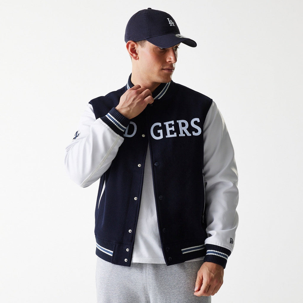 Los Angeles Dodgers MLB Wordmark Varsity Jacket New Era Official Sports Fan Gear Official NFL Fan Gear Popular Style