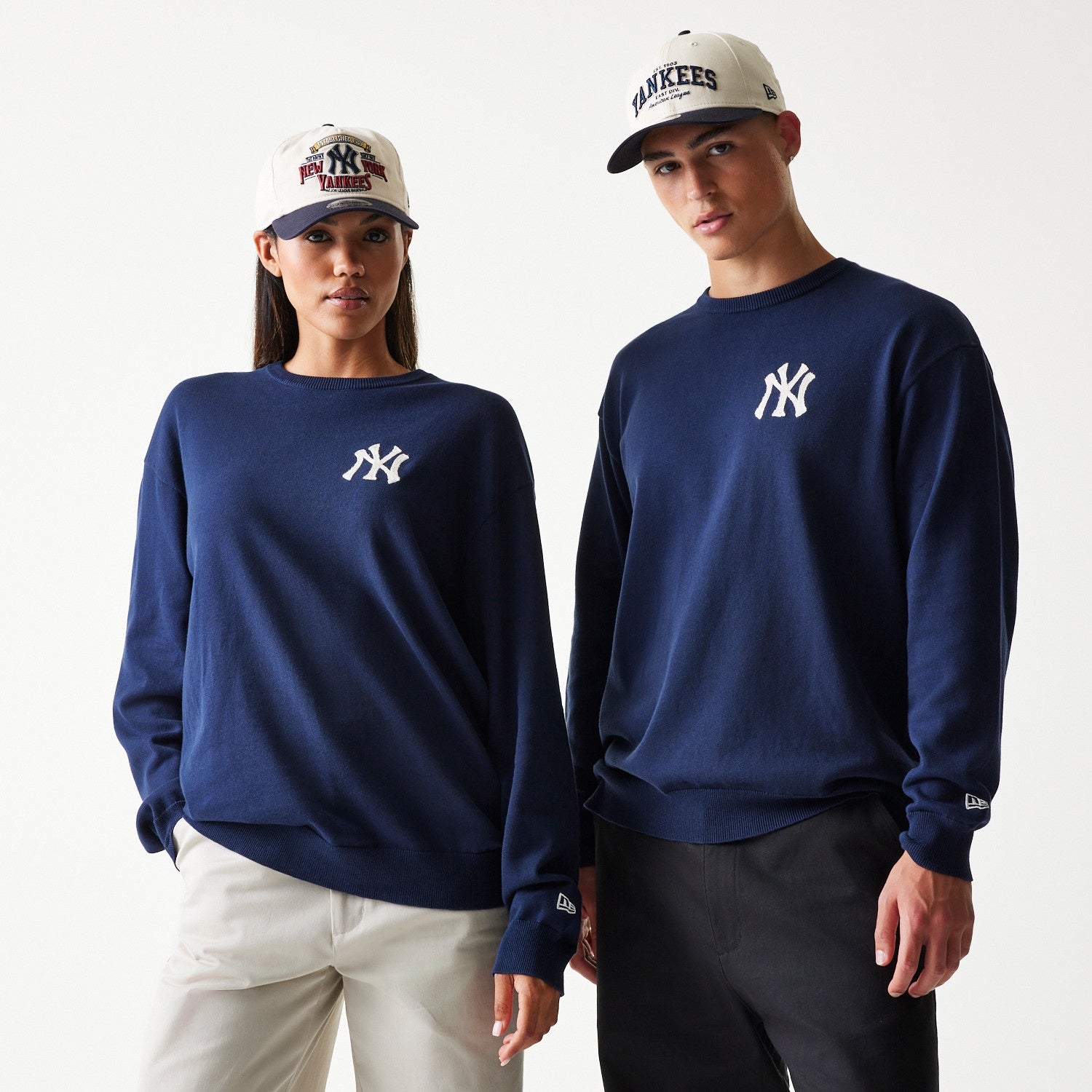 MLB Essential Knit Sweater New York Yankees Navy Official Sports Fan Gear Official NFL Fan Gear Popular Style