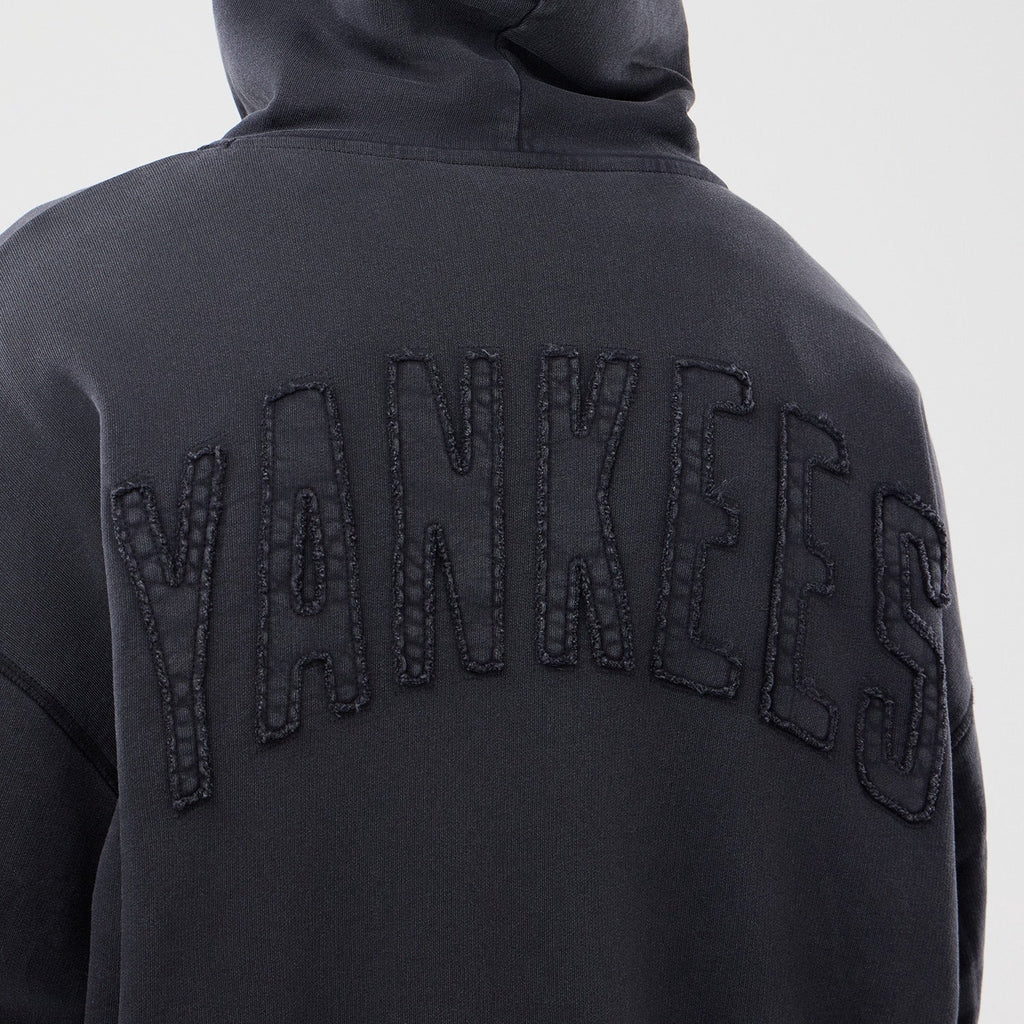 MLB Washed Full Zip Hoodie New York Yankees Black Official Sports Fan Gear Official NFL Fan Gear Comfort Hoodie Sports Fan Apparel