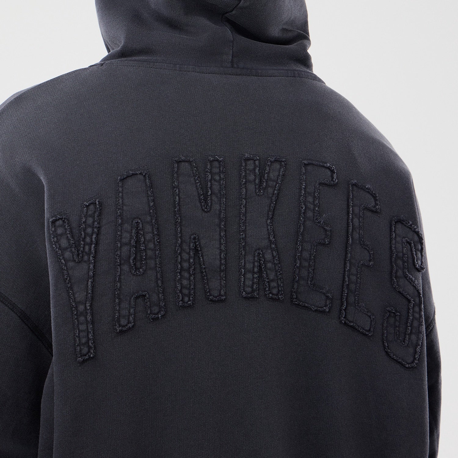 MLB Washed Full Zip Hoodie New York Yankees Black Official Sports Fan Gear Official NFL Fan Gear Comfort Hoodie Sports Fan Apparel