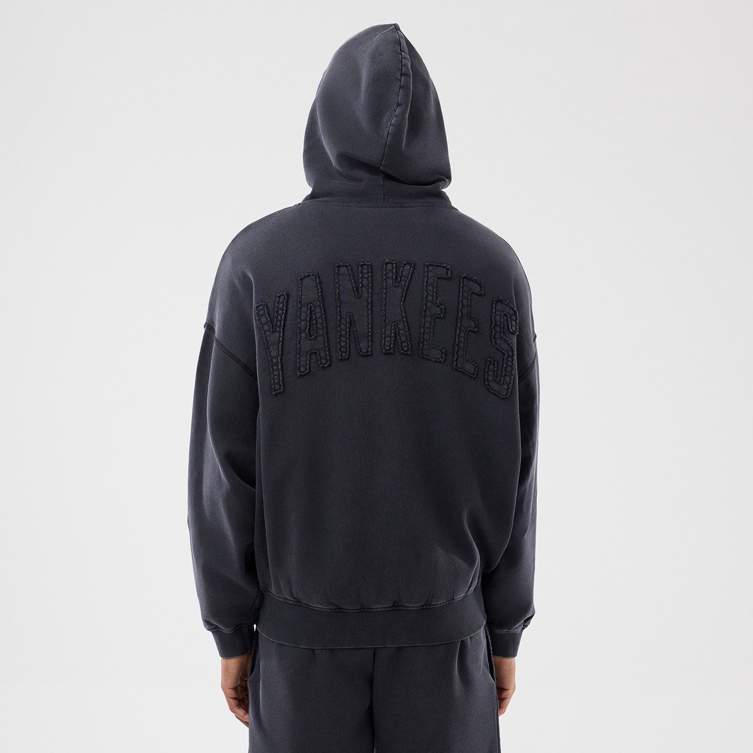 MLB Washed Full Zip Hoodie New York Yankees Black Official Sports Fan Gear Official NFL Fan Gear Comfort Hoodie Sports Fan Apparel
