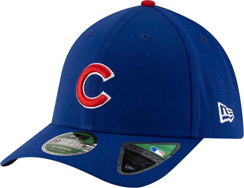 Chicago Cubs New Era M-Crown 39Thirty Player Replica Blue Flex Fit Hat Official Team Hat Sports Fan Cap Official NFL Team Hat Football Fan Cap