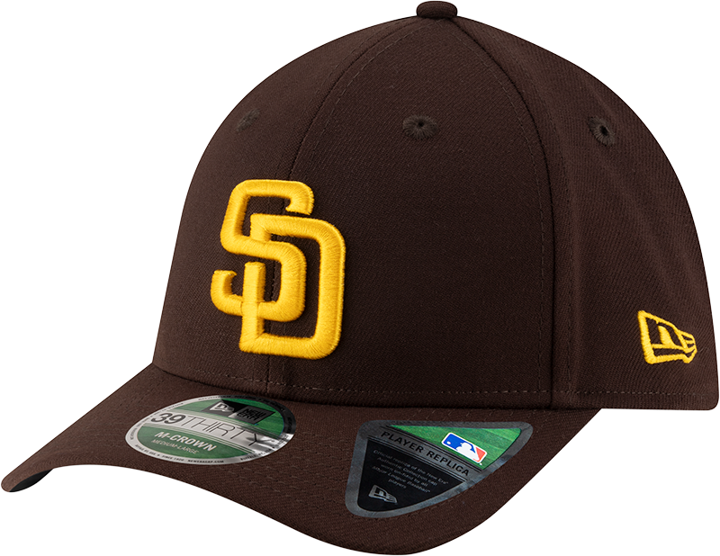 San Diego Padres New Era M-Crown Player Replica 39Thirty Brown Flex Fit Hat Official Team Hat Sports Fan Cap Official NFL Team Hat Football Fan Cap