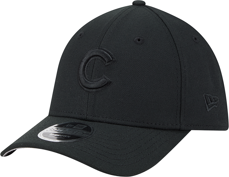Chicago Cubs New Era M-Crown 39Thirty Black Tonal Flex Fit Hat Official Team Hat Sports Fan Cap Official NFL Team Hat Football Fan Cap