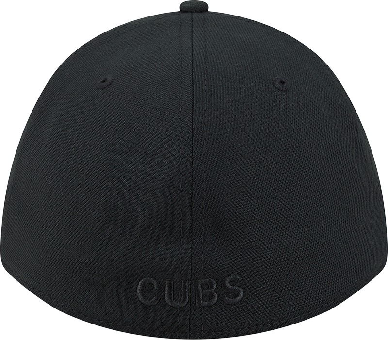 Chicago Cubs New Era M-Crown 39Thirty Black Tonal Flex Fit Hat Official Team Hat Sports Fan Cap Official NFL Team Hat Football Fan Cap