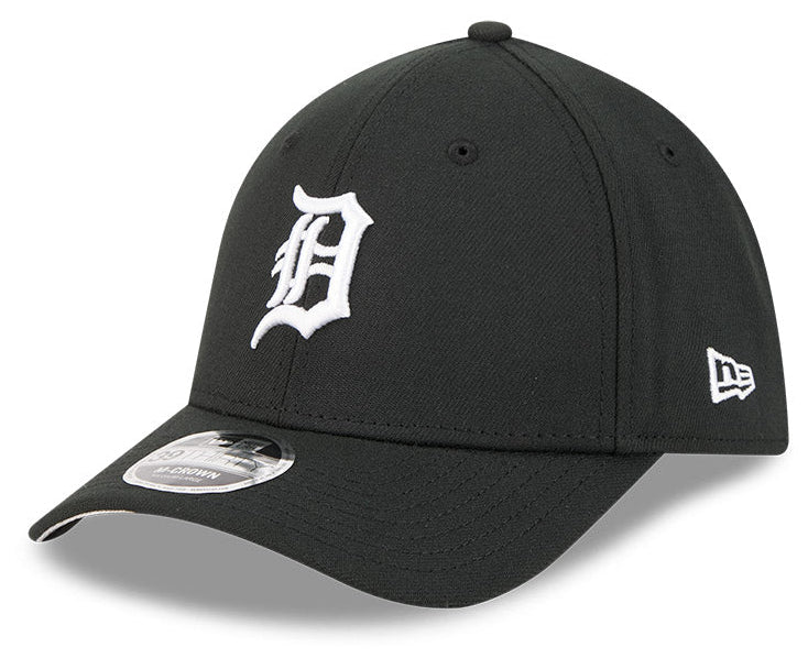 Detroit Tigers M-Crown 39Thirty Black White Flex Fit Hat Official Team Hat Sports Fan Cap Official NFL Team Hat Football Fan Cap