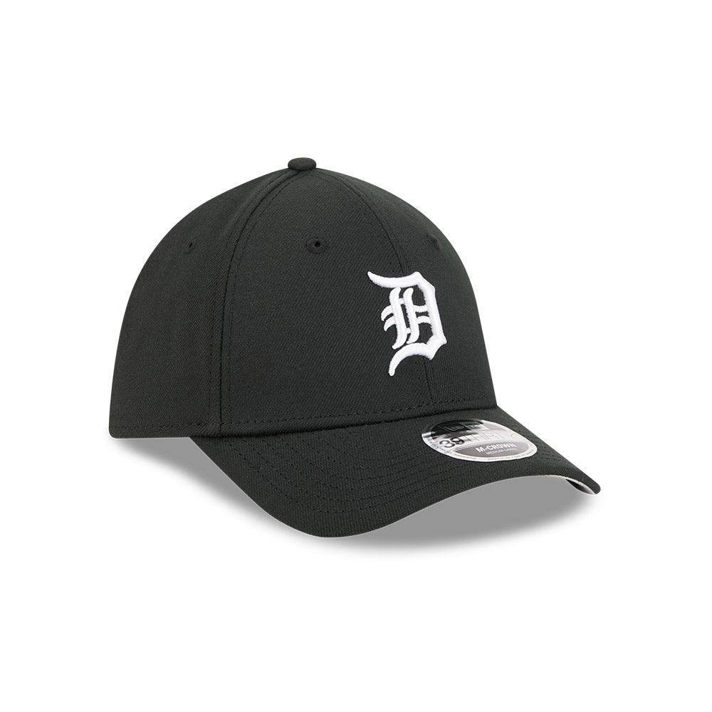 Detroit Tigers M-Crown 39Thirty Black White Flex Fit Hat Official Team Hat Sports Fan Cap Official NFL Team Hat Football Fan Cap
