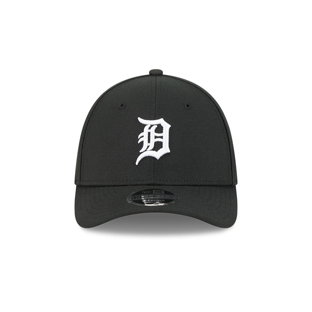 Detroit Tigers M-Crown 39Thirty Black White Flex Fit Hat Official Team Hat Sports Fan Cap Official NFL Team Hat Football Fan Cap