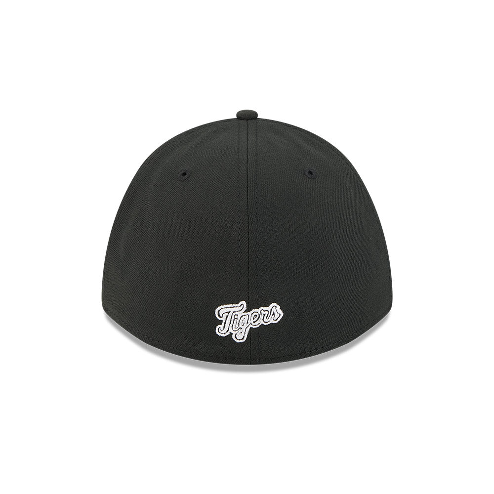 Detroit Tigers M-Crown 39Thirty Black White Flex Fit Hat Official Team Hat Sports Fan Cap Official NFL Team Hat Football Fan Cap