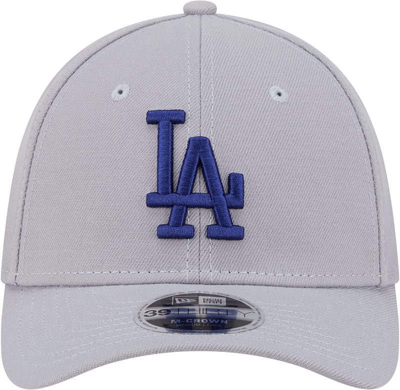 Los Angeles Dodgers New Era M-Crown 39Thirty Gray Flex Fit Hat Official Team Hat Sports Fan Cap Official NFL Team Hat Football Fan Cap