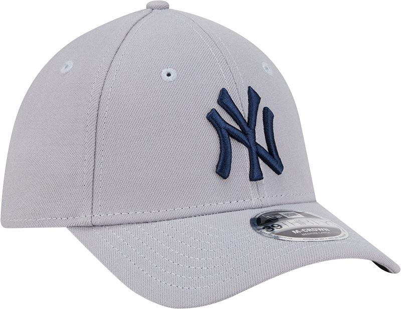 New York Yankees New Era M-Crown 39Thirty Gray Flex Fit Hat Official Team Hat Sports Fan Cap Official NFL Team Hat Football Fan Cap