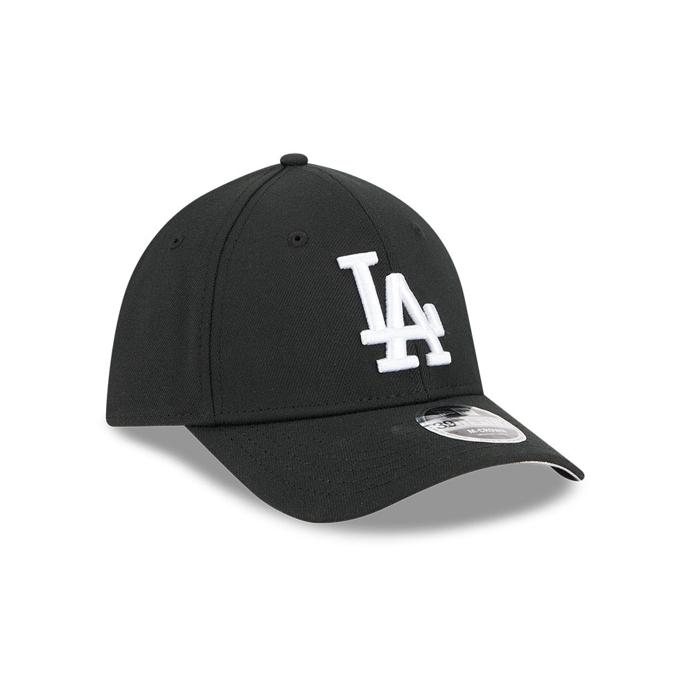 Los Angeles Dodgers M-Crown 39Thirty Black White Flex Fit Hat Official Team Hat Sports Fan Cap Official NFL Team Hat Football Fan Cap