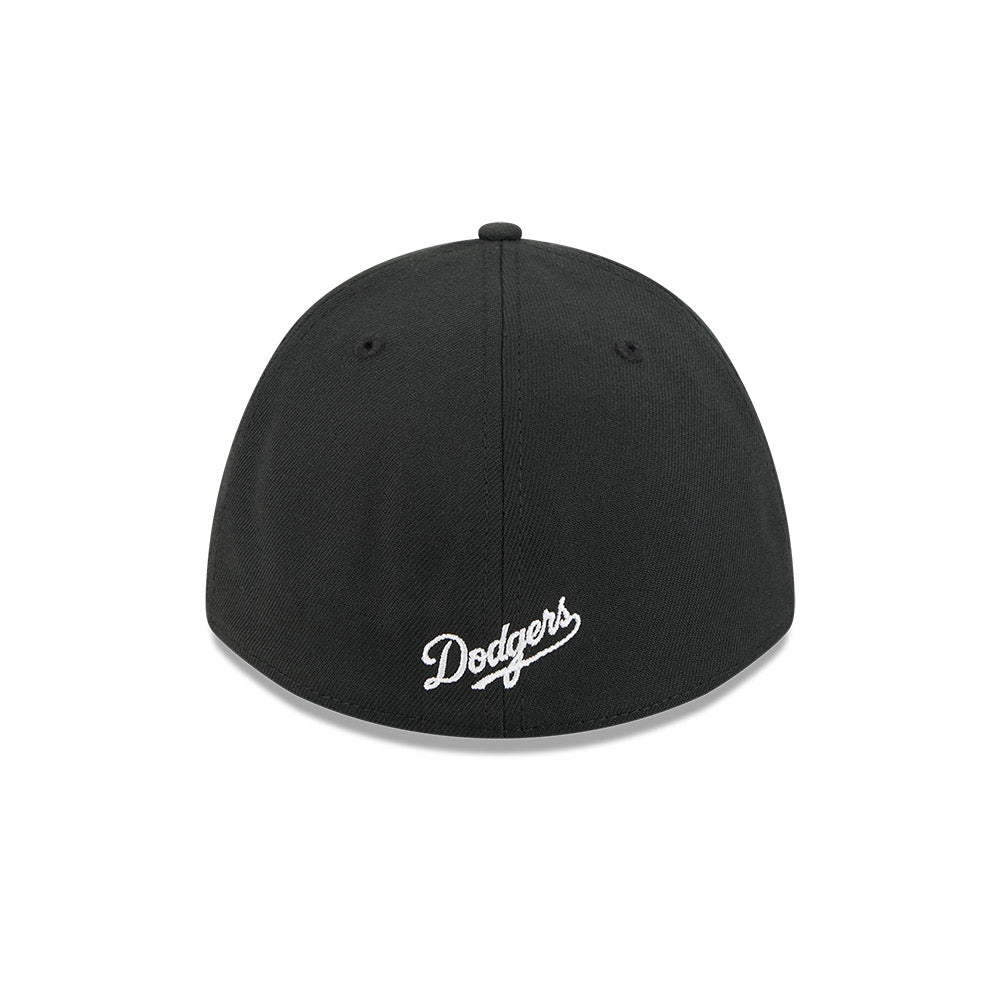 Los Angeles Dodgers M-Crown 39Thirty Black White Flex Fit Hat Official Team Hat Sports Fan Cap Official NFL Team Hat Football Fan Cap