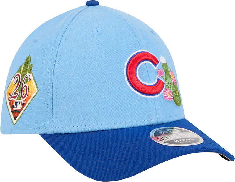 Chicago Cubs New Era 2026 Spring Training M-Crown 39Thirty Player Replica Blue Flex Fit Hat Official Team Hat Sports Fan Cap Official NFL Team Hat