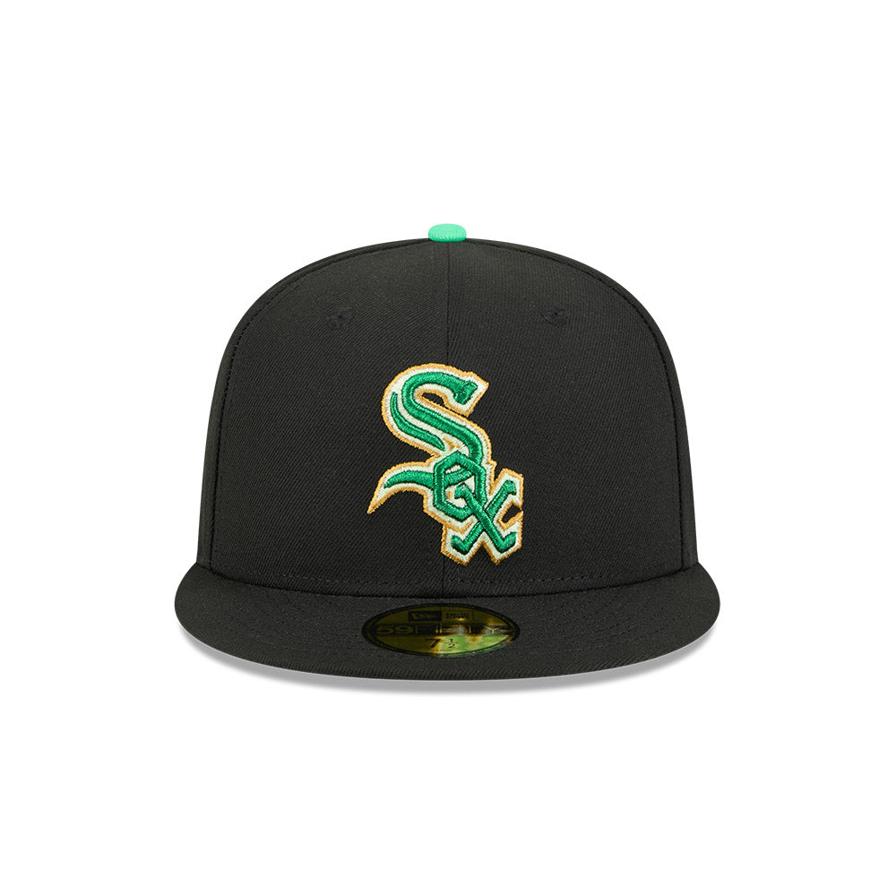 Men s Chicago White Sox New Era Black 2026 St Patrick s Day Authentic Collection On-Field 59FIFTY Fitted Hat Official Team Hat Sports Fan Cap