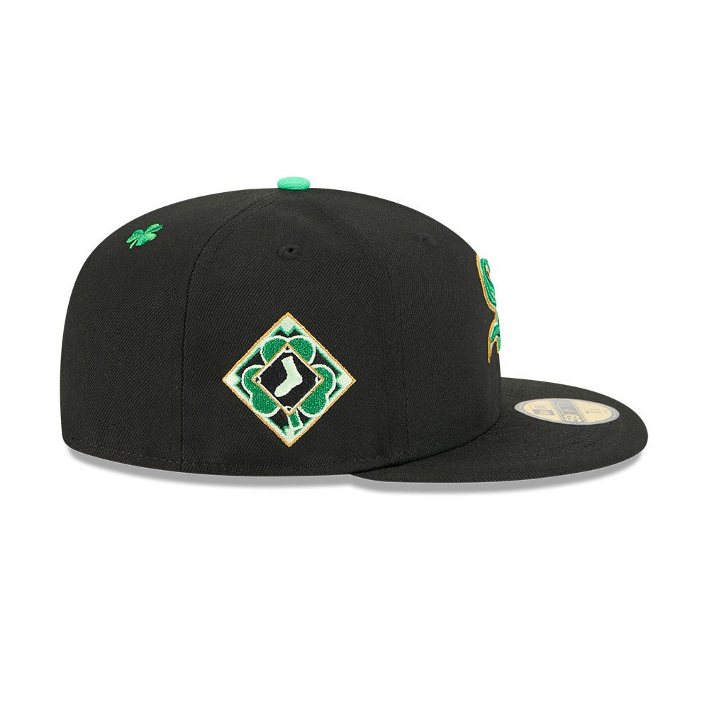Men s Chicago White Sox New Era Black 2026 St Patrick s Day Authentic Collection On-Field 59FIFTY Fitted Hat Official Team Hat Sports Fan Cap