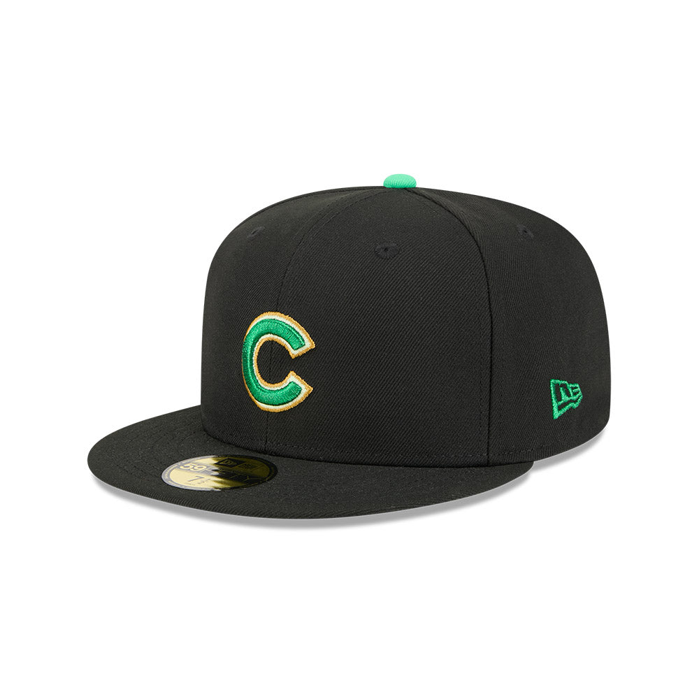 Men s Chicago Cubs New Era Black 2026 St Patrick s Day Authentic Collection On-Field 59FIFTY Fitted Hat Official Team Hat Sports Fan Cap Official NFL