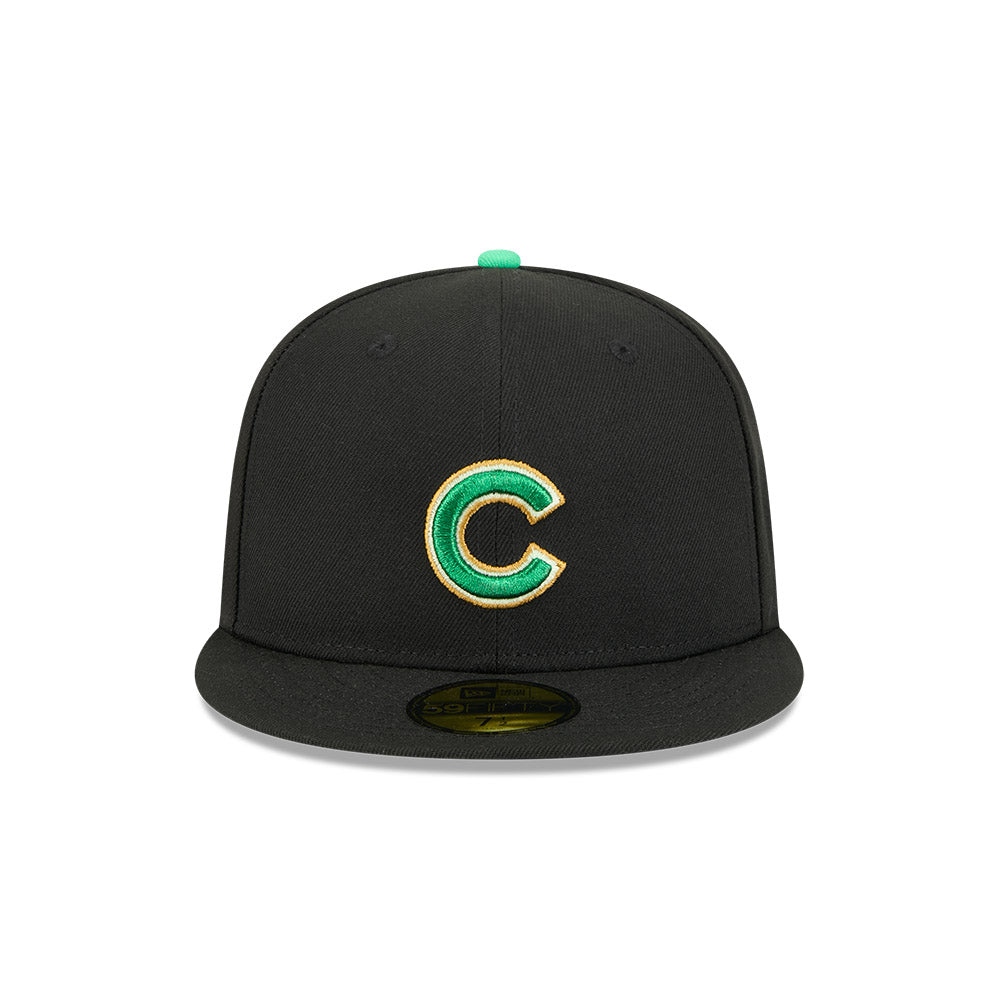 Men s Chicago Cubs New Era Black 2026 St Patrick s Day Authentic Collection On-Field 59FIFTY Fitted Hat Official Team Hat Sports Fan Cap Official NFL