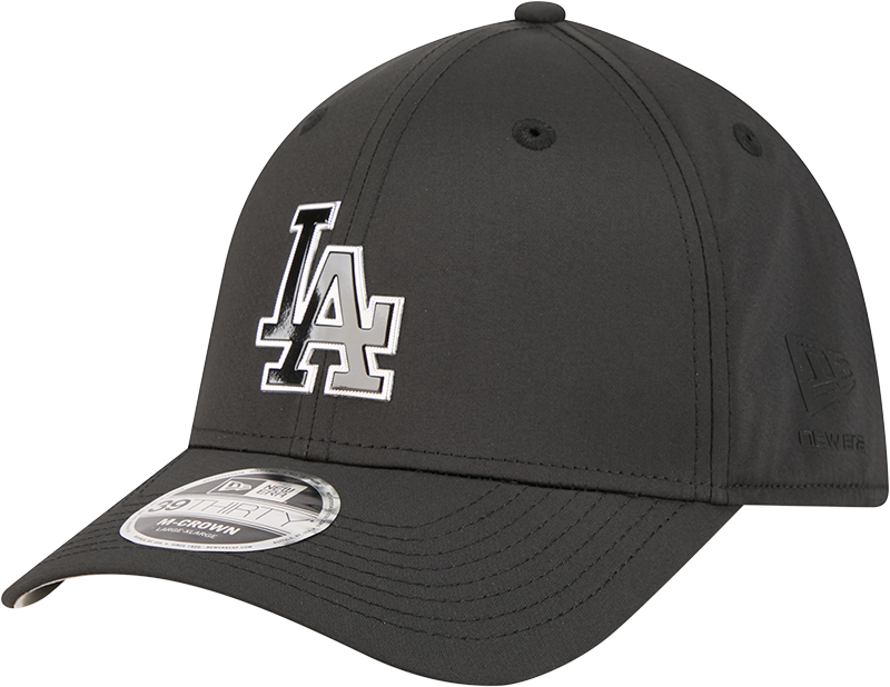 Los Angeles Dodgers New Era M-Crown 39Thirty Metallic Black Performance Flex Fit Hat Official Team Hat Sports Fan Cap Official NFL Team Hat Football