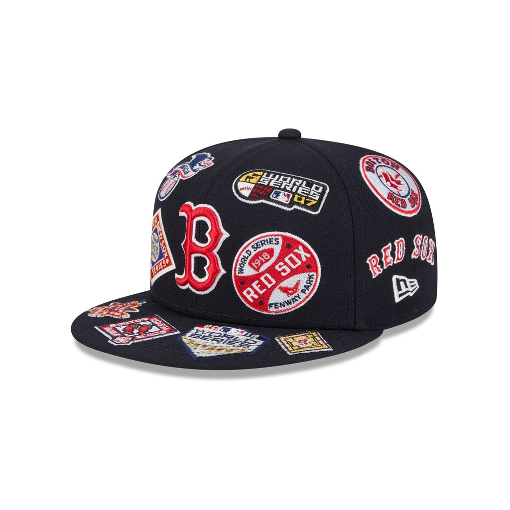 Boston Red Sox MLB All Over Patch 59FIFTY New Era Official Team Hat Sports Fan Cap Official NFL Team Hat Football Fan Cap