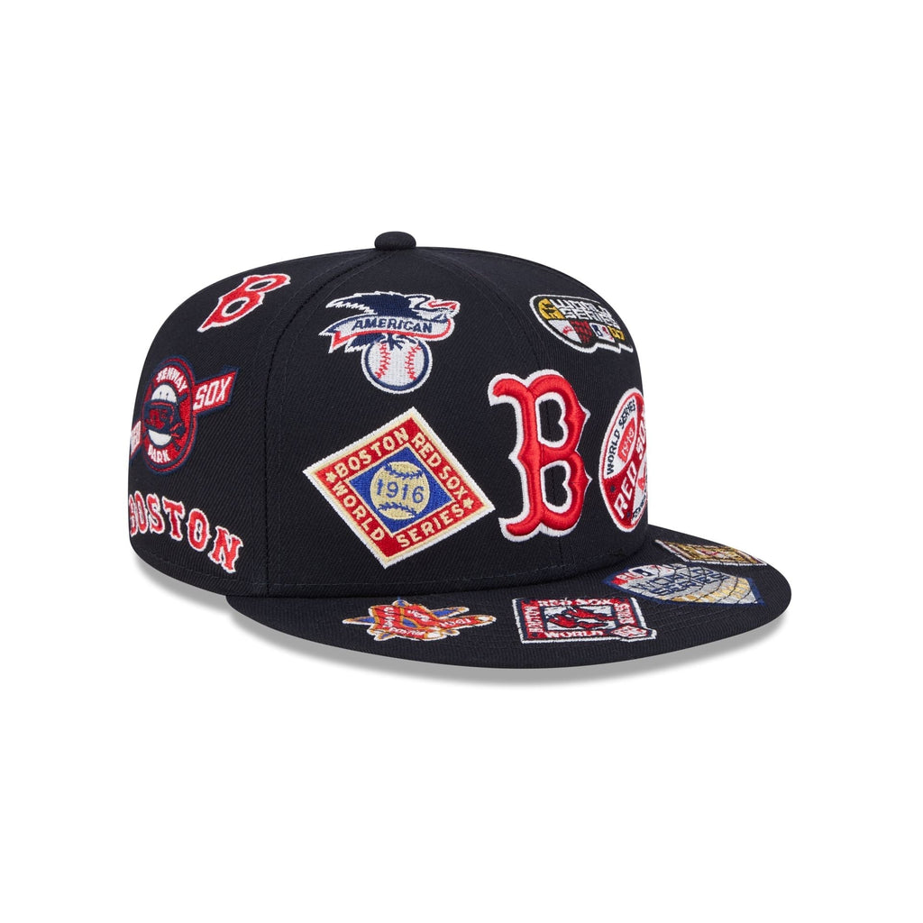 Boston Red Sox MLB All Over Patch 59FIFTY New Era Official Team Hat Sports Fan Cap Official NFL Team Hat Football Fan Cap
