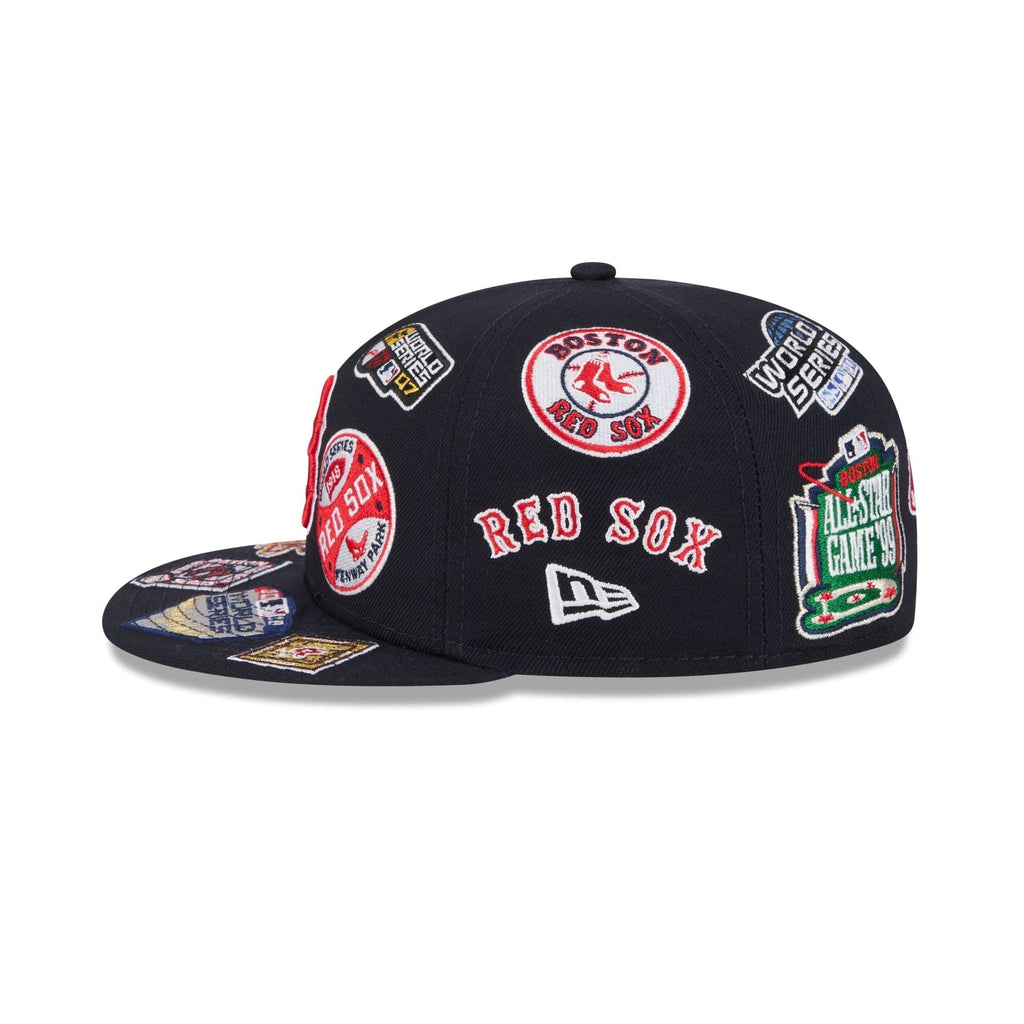 Boston Red Sox MLB All Over Patch 59FIFTY New Era Official Team Hat Sports Fan Cap Official NFL Team Hat Football Fan Cap