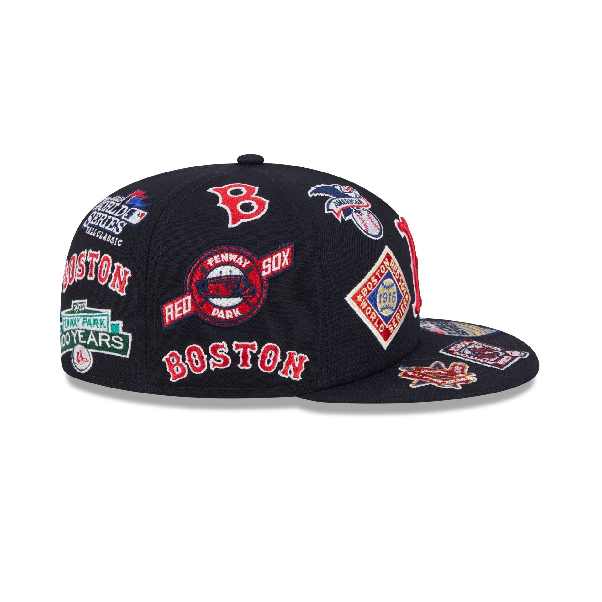 Boston Red Sox MLB All Over Patch 59FIFTY New Era Official Team Hat Sports Fan Cap Official NFL Team Hat Football Fan Cap