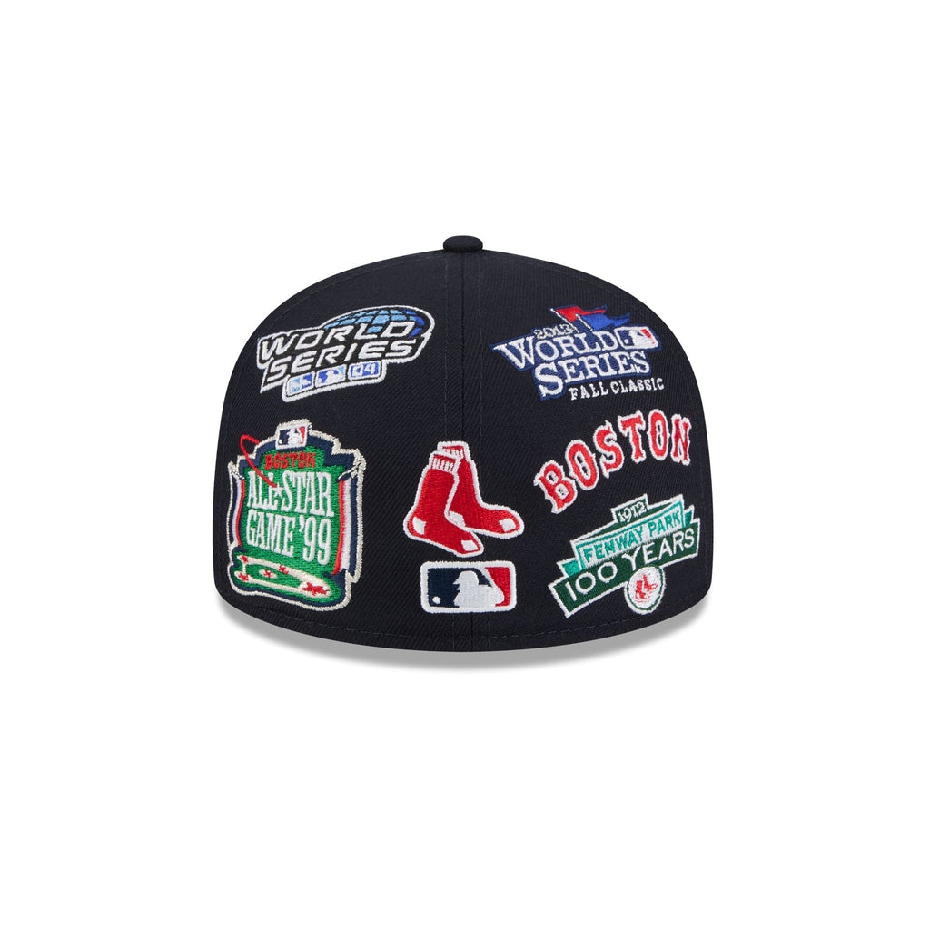 Boston Red Sox MLB All Over Patch 59FIFTY New Era Official Team Hat Sports Fan Cap Official NFL Team Hat Football Fan Cap