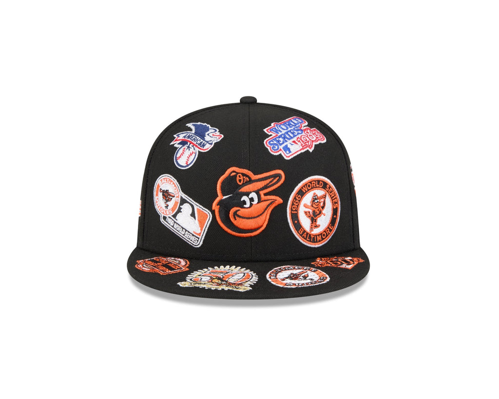 Baltimore Orioles MLB All Over Patch 59FIFTY Fitted New Era Official Team Hat Sports Fan Cap Official NFL Team Hat Football Fan Cap