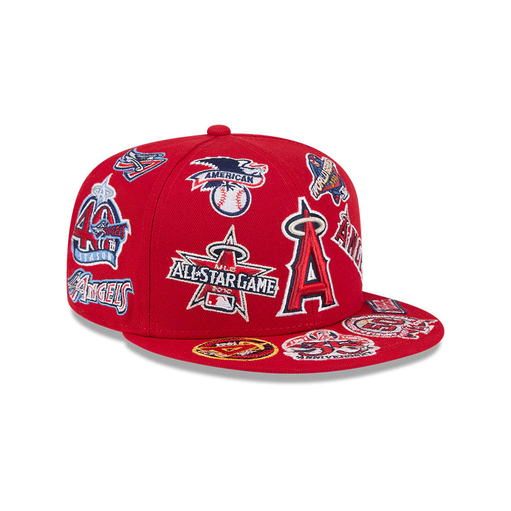 Anaheim Angels MLB All Over Patch 59FIFTY Fitted New Era Official Team Hat Sports Fan Cap Official NFL Team Hat Football Fan Cap
