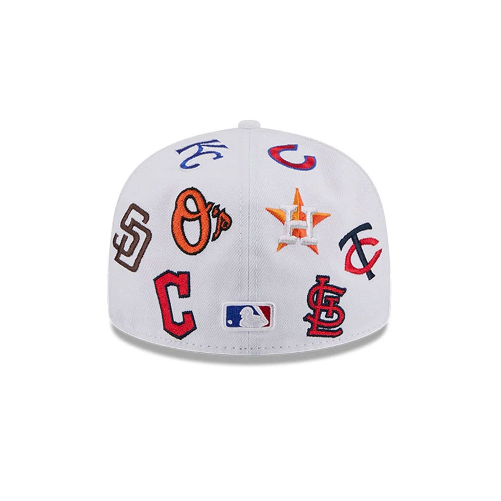 MLB All Over Patch 59FIFTY Fitted New Era White Official Team Hat Sports Fan Cap Official NFL Team Hat Football Fan Cap
