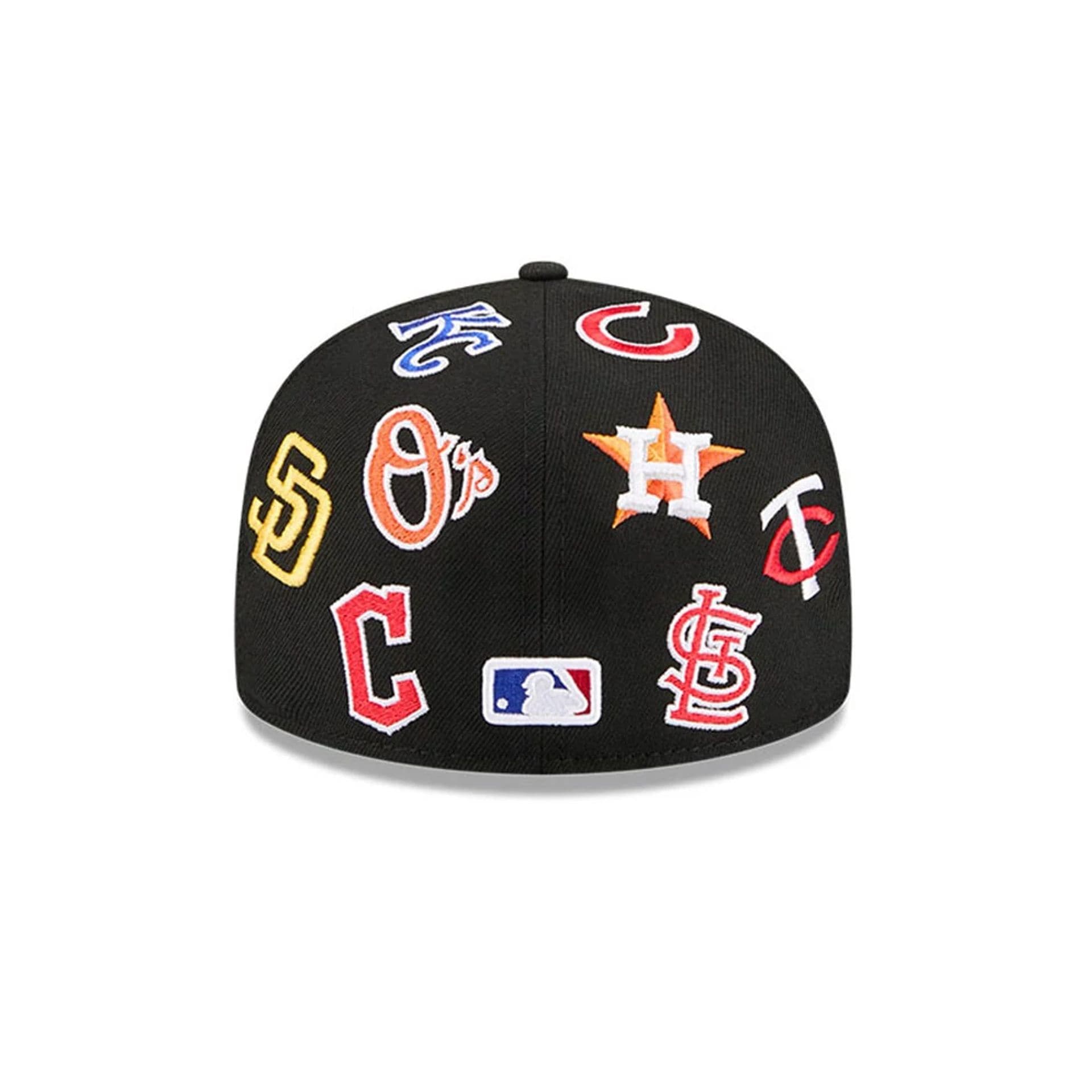 MLB All Over Patch 59FIFTY Fitted New Era Black Official Team Hat Sports Fan Cap Official NFL Team Hat Football Fan Cap
