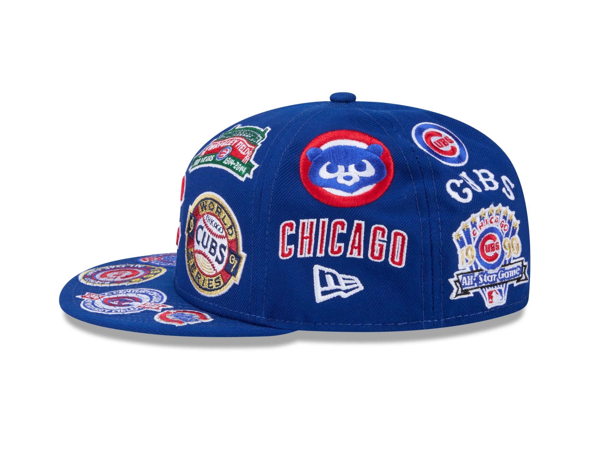 Chicago Cubs MLB All Over Patch 59FIFTY Fitted New Era Official Team Hat Sports Fan Cap Official NFL Team Hat Football Fan Cap