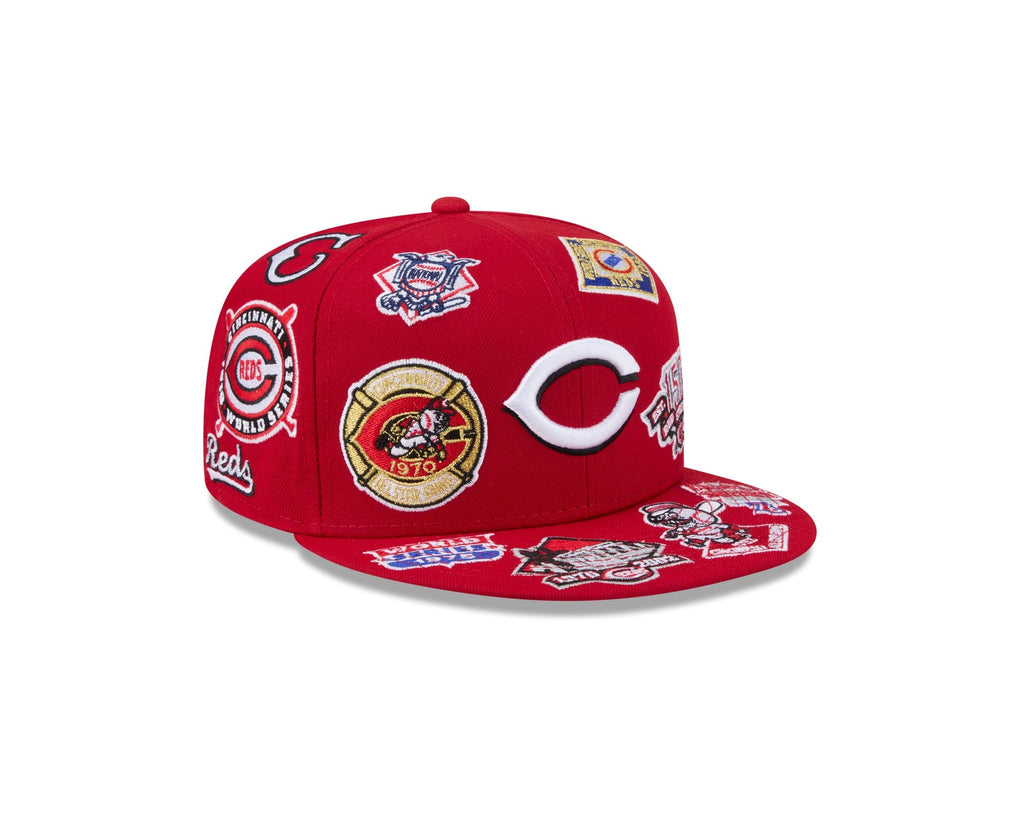 Cincinnati Reds MLB All Over Patch 59FIFTY Fitted New Era Official Team Hat Sports Fan Cap Official NFL Team Hat Football Fan Cap