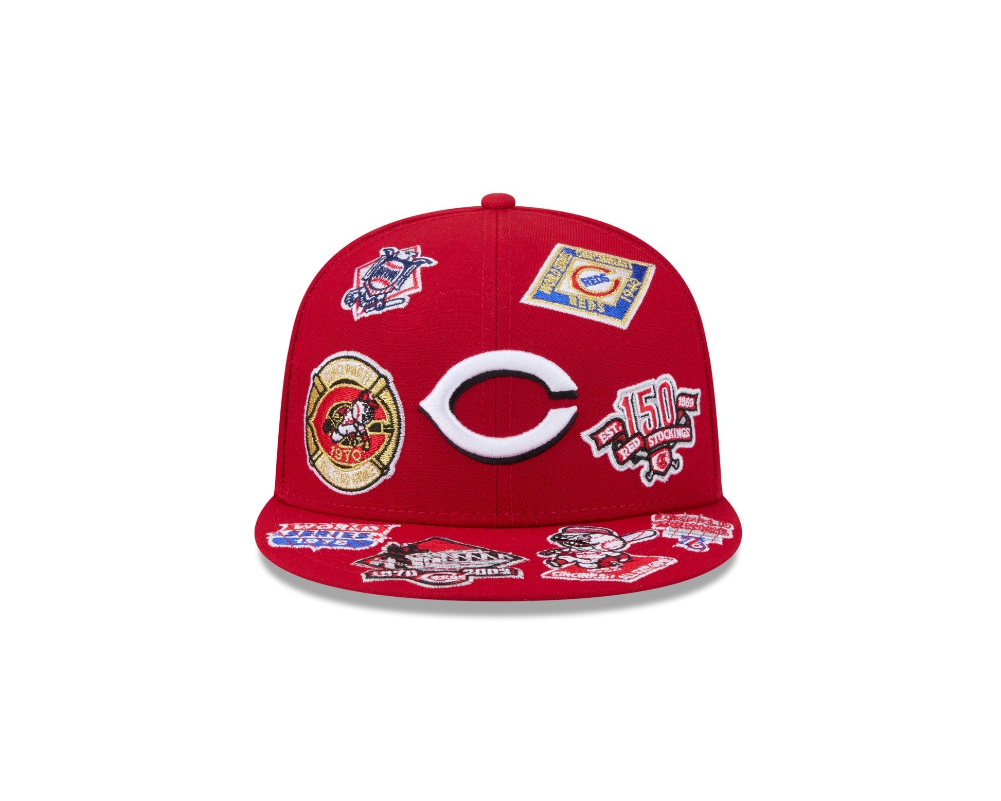 Cincinnati Reds MLB All Over Patch 59FIFTY Fitted New Era Official Team Hat Sports Fan Cap Official NFL Team Hat Football Fan Cap