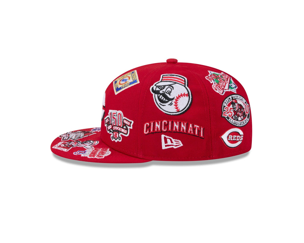 Cincinnati Reds MLB All Over Patch 59FIFTY Fitted New Era Official Team Hat Sports Fan Cap Official NFL Team Hat Football Fan Cap
