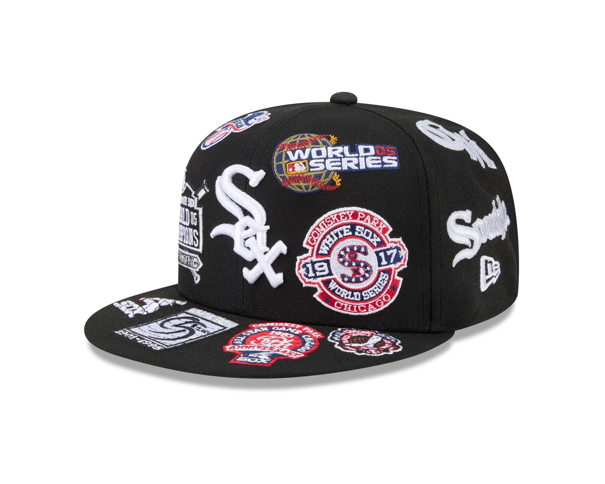 Chicago White Sox MLB All Over Patch 59FIFTY New Era Official Team Hat Sports Fan Cap Official NFL Team Hat Football Fan Cap