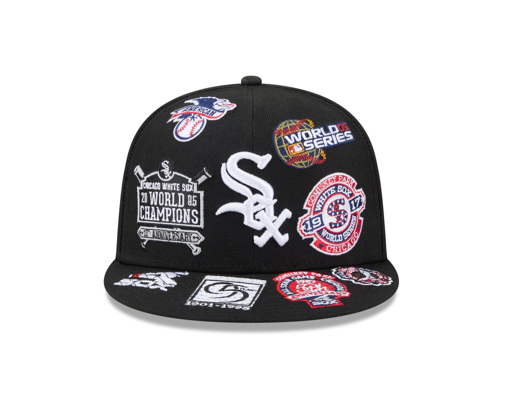 Chicago White Sox MLB All Over Patch 59FIFTY New Era Official Team Hat Sports Fan Cap Official NFL Team Hat Football Fan Cap