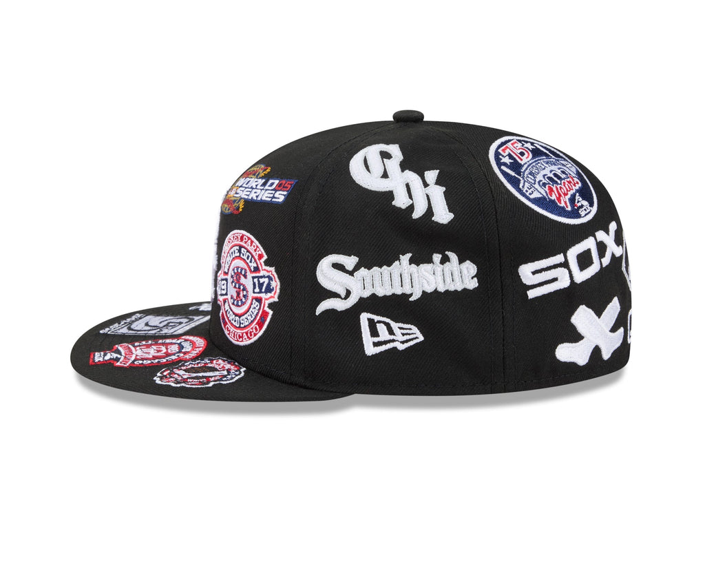 Chicago White Sox MLB All Over Patch 59FIFTY New Era Official Team Hat Sports Fan Cap Official NFL Team Hat Football Fan Cap