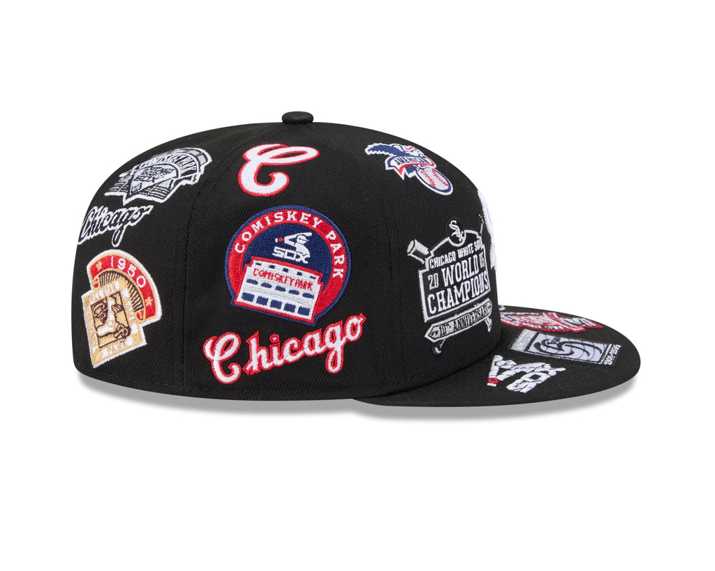 Chicago White Sox MLB All Over Patch 59FIFTY New Era Official Team Hat Sports Fan Cap Official NFL Team Hat Football Fan Cap