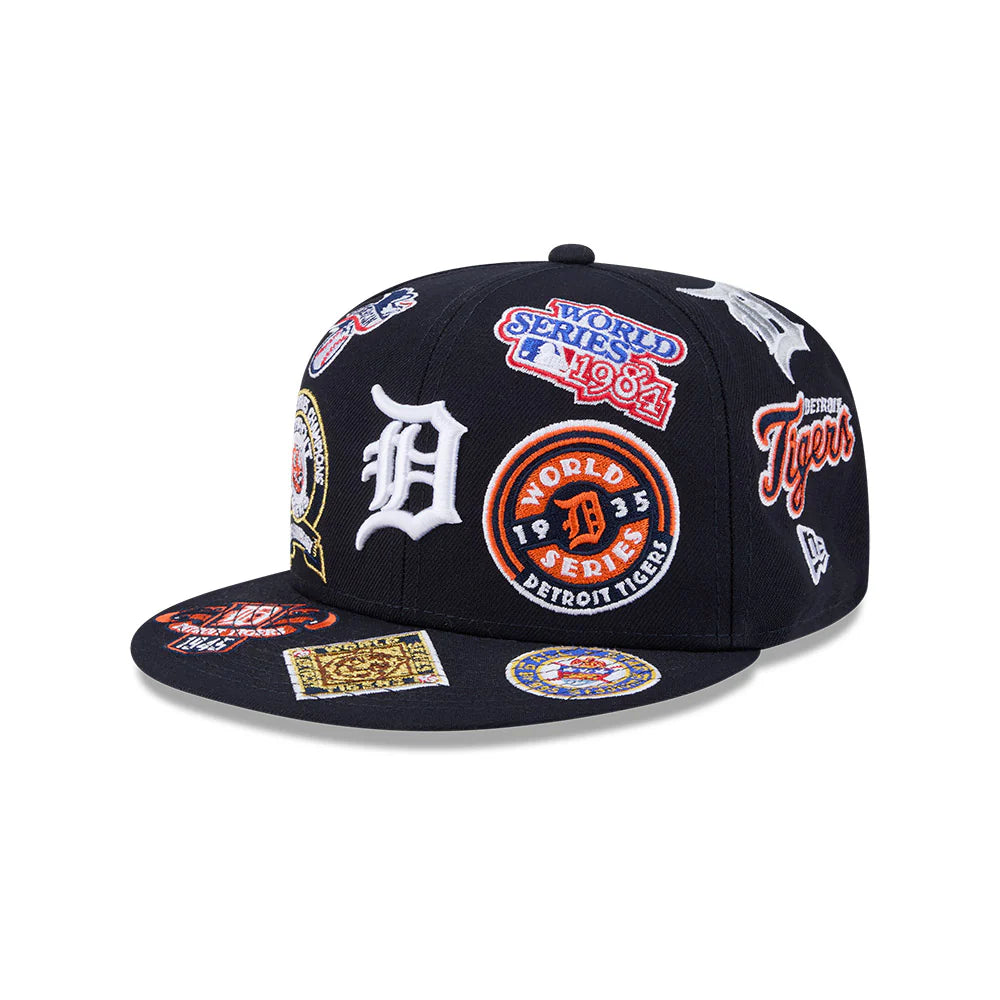 Detroit Tigers MLB All Over Patch 59FIFTY New Era Official Team Hat Sports Fan Cap Official NFL Team Hat Football Fan Cap