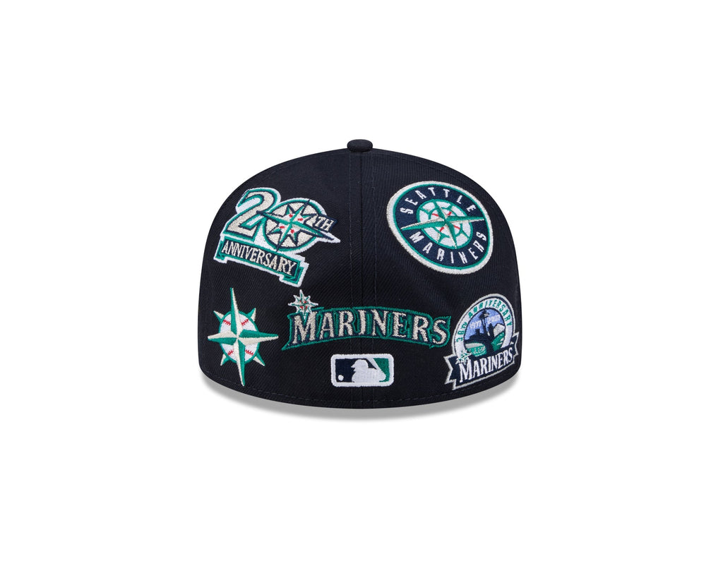 Seattle Mariners MLB All Over Patch 59FIFTY Fitted New Era Official Team Hat Sports Fan Cap Official NFL Team Hat Football Fan Cap