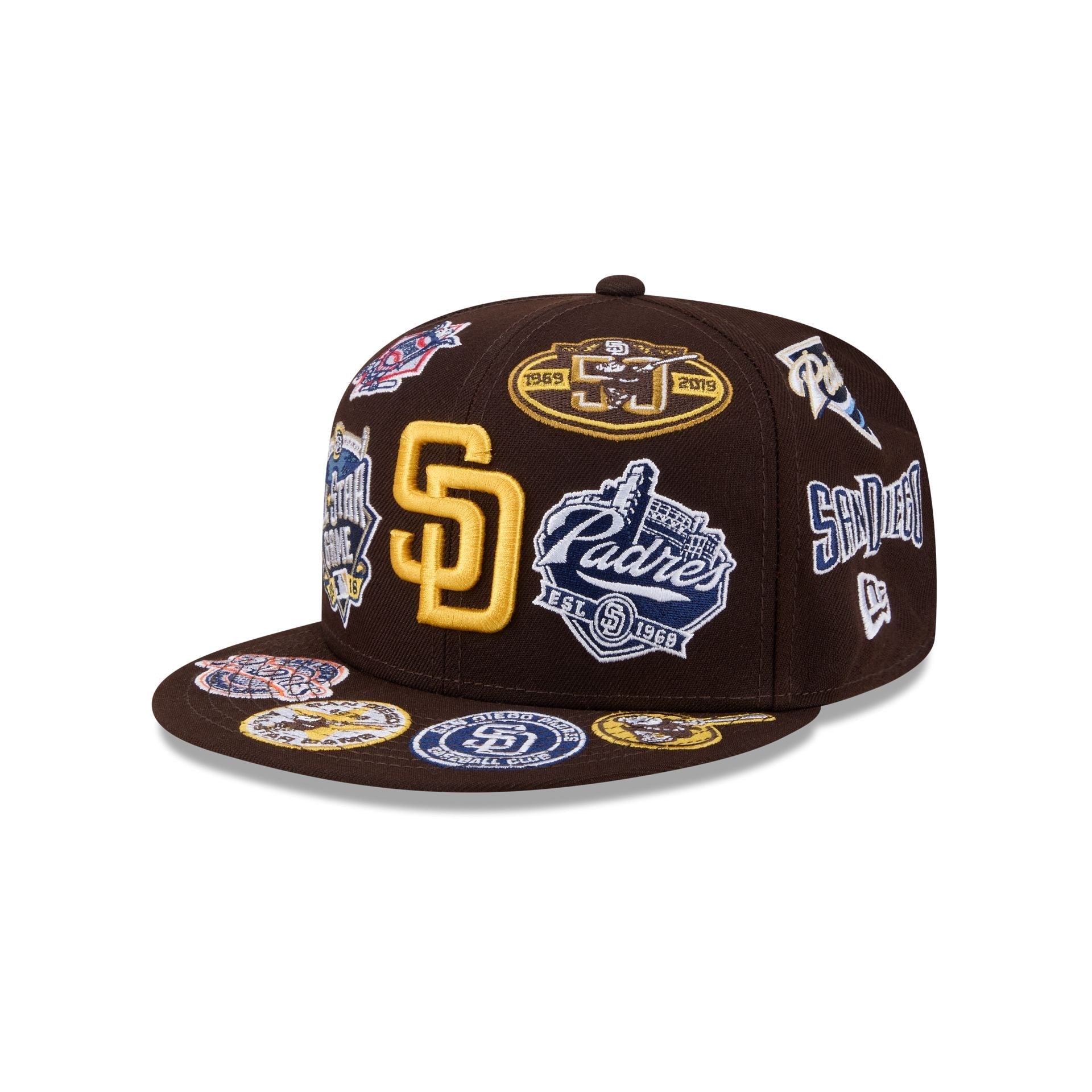 San Diego Padres MLB All Over Patch 59FIFTY New Era Official Team Hat Sports Fan Cap Official NFL Team Hat Football Fan Cap