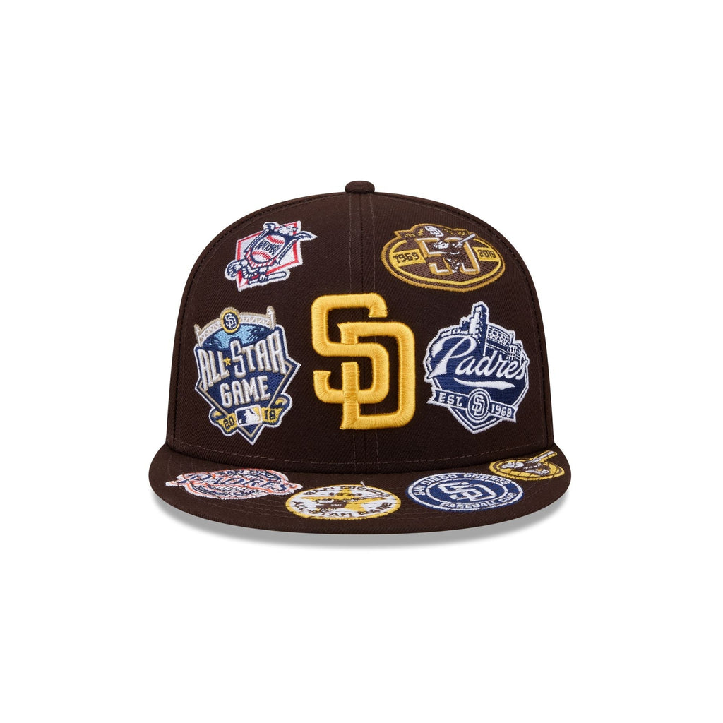 San Diego Padres MLB All Over Patch 59FIFTY New Era Official Team Hat Sports Fan Cap Official NFL Team Hat Football Fan Cap