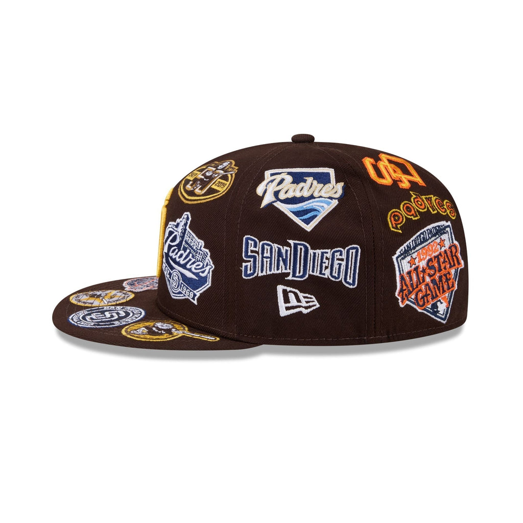 San Diego Padres MLB All Over Patch 59FIFTY New Era Official Team Hat Sports Fan Cap Official NFL Team Hat Football Fan Cap
