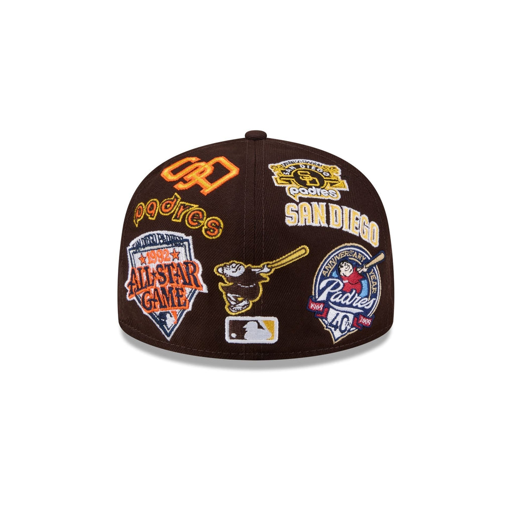 San Diego Padres MLB All Over Patch 59FIFTY New Era Official Team Hat Sports Fan Cap Official NFL Team Hat Football Fan Cap