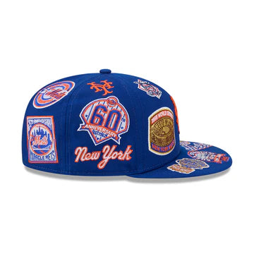 New York Mets MLB All Over Patch 59FIFTY Fitted New Era Official Team Hat Sports Fan Cap Official NFL Team Hat Football Fan Cap